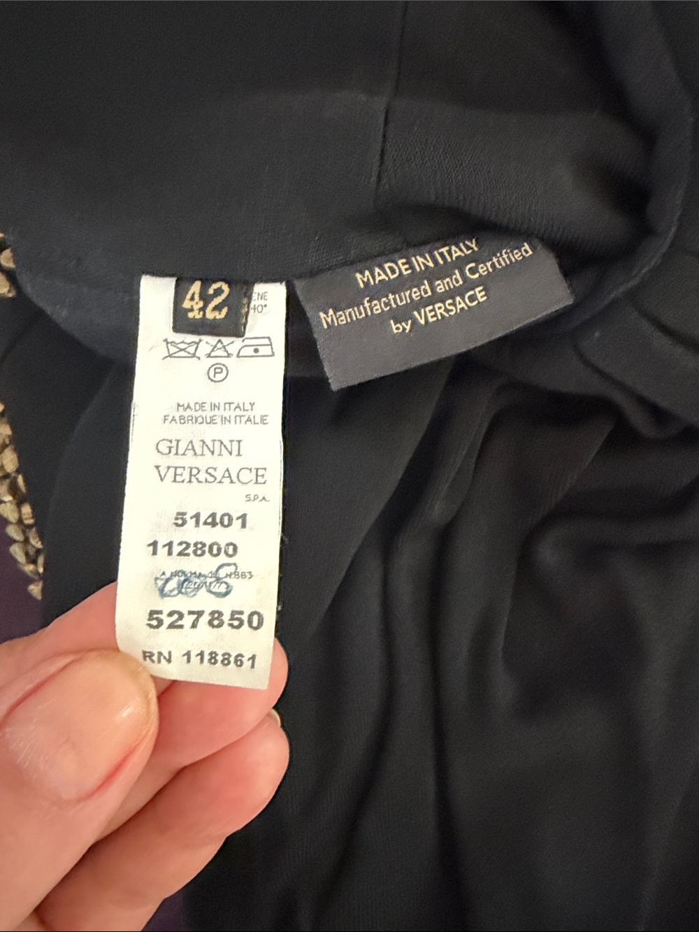 Versace Black Jacket with Gold Logo Tag - Picture 3 of 3